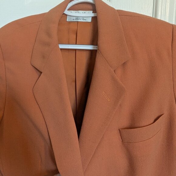 VERY RARE 80s USA MADE CALVIN KLEIN SUIT | 8 | EVC | Texas Longhorn Orange - Picture 2 of 16